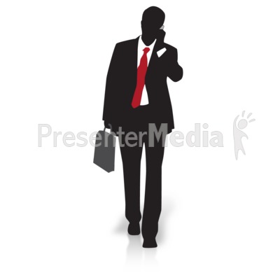 Businessman Silhouette Walking Presentation clipart