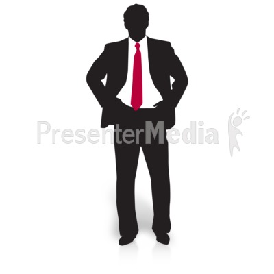 Businessman Silhouette Watching Presentation clipart