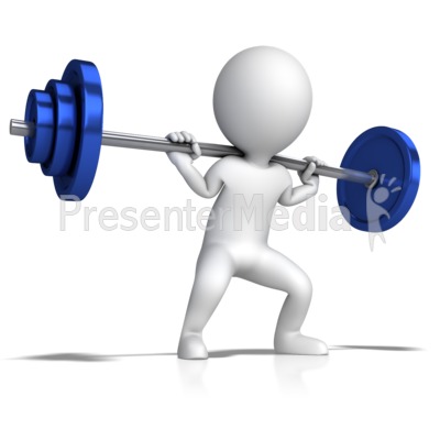 Stick Figure Doing Squats Presentation clipart