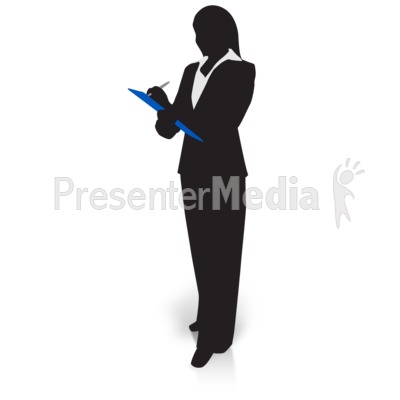 Businesswoman Silhouette Clipboard Presentation clipart