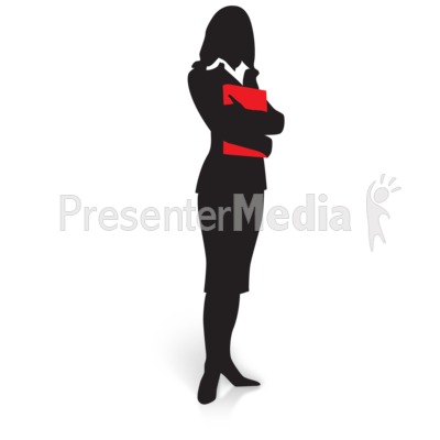 Businesswoman Silhouette Folder Presentation clipart
