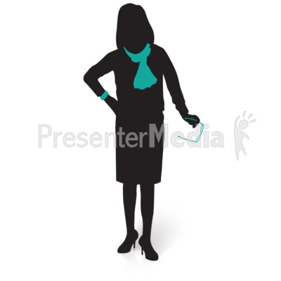 Businesswoman Silhouette Glasses Presentation clipart