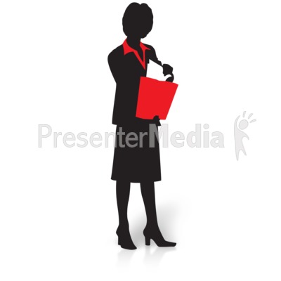 Businesswoman Silhouette Pull Files Presentation clipart