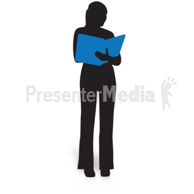 Businesswoman Silhouette Study Presentation clipart