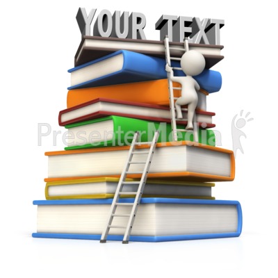 Figure Climb Large Book Stack Custom Presentation clipart