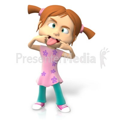 Silly Girl Face Presentation clipart