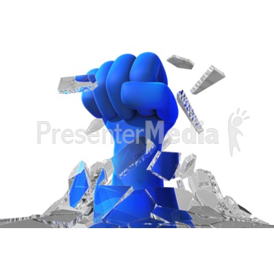 Fist Punch Through Glass Ceiling Presentation clipart