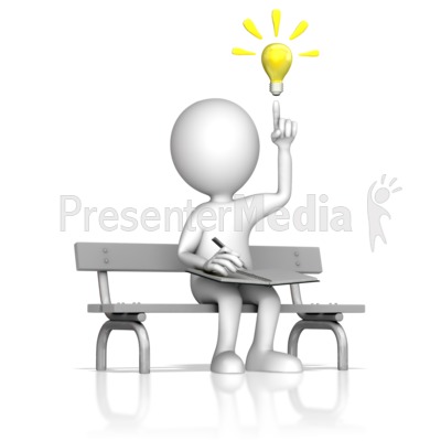 Creative Thinking On A Park Bench Presentation clipart