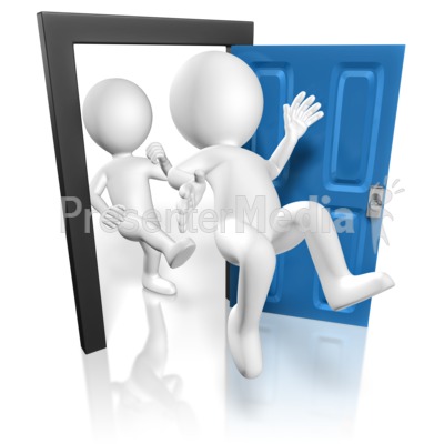 Stick Figure Kick Out Man Presentation clipart