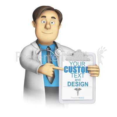 Medical Woker Present Custom Clipboard Presentation clipart