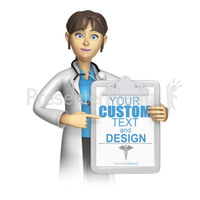Doctor or Nurse Present Custom Clipboard Presentation clipart
