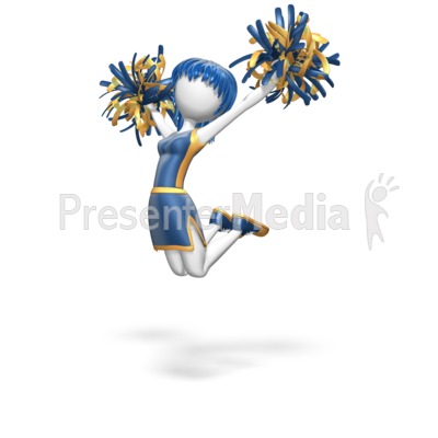 Cheerleader Jump Custom Presentation clipart
