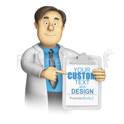 Lab Worker Guy Presenting Clipboard Presentation clipart