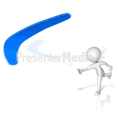 Figure Throwing Boomerang Presentation clipart