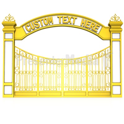 Custom Text Closed Gate Enterence Presentation clipart