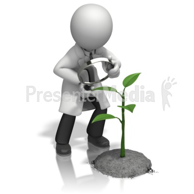 Scientist Magnify Plant Presentation clipart