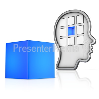 Outline Head with Missing Piece Presentation clipart