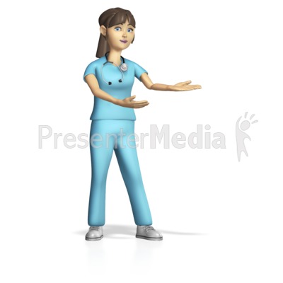 Female Nurse Presenting Gesture Presentation clipart