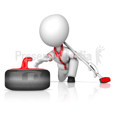 Figure Throwing Curling Stone Presentation clipart