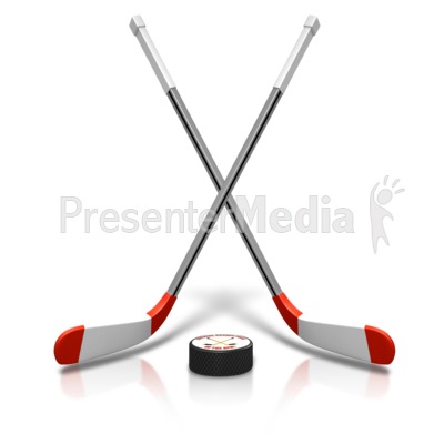 Ice Hockey Sticks Puck Presentation clipart