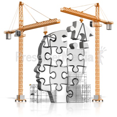Constructing Puzzle Head Presentation clipart
