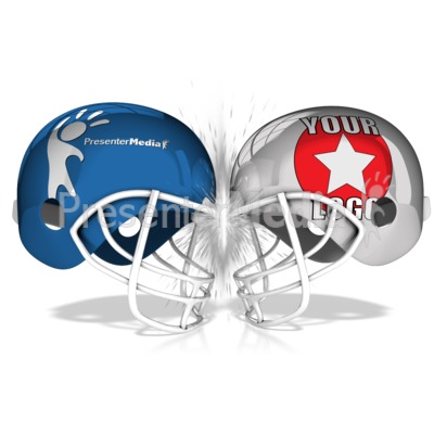 Custom Football Helmets Collide Presentation clipart