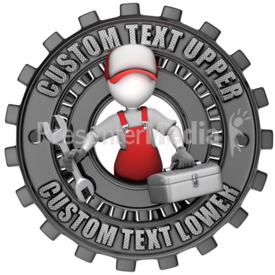 Maintenance Figure Custom Gear Ring Presentation clipart