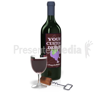 Custom Wine Bottle Presentation clipart