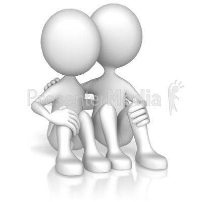 Figure Sitting On Floor Comforting Presentation clipart