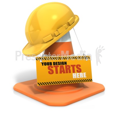Construction Helmet Custom Sign Presentation clipart
