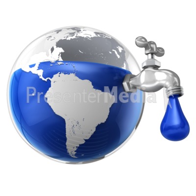 Dripping Water Faucet in the Earth Presentation clipart