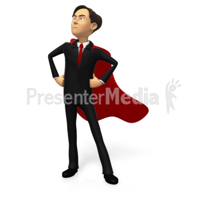 Businessman Superhero Pose Custom Presentation clipart