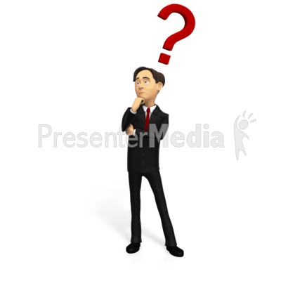 Business Man Pondering Question Presentation clipart