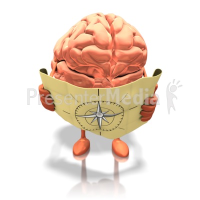 Brain Looking At Map Presentation clipart