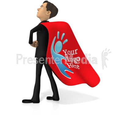 Businessman Superhero Custom Cape Presentation clipart