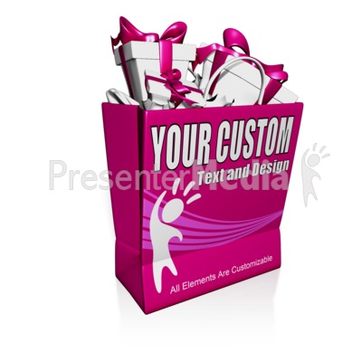 Custom Shopping Bag Presents Presentation clipart