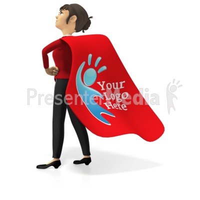 Businesswoman Superhero Custom Cape Presentation clipart