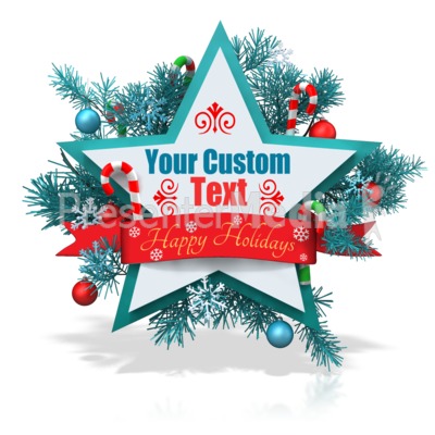Custom Christmas Star Banner Presentation clipart