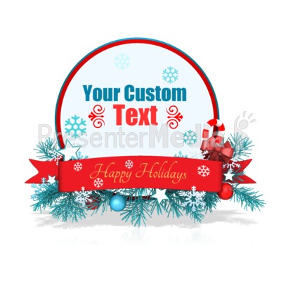 Custom Festive Christmas Circle Banner Presentation clipart