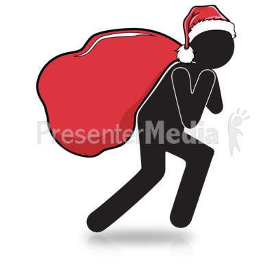 Figure Carry Christmas Presents Presentation clipart