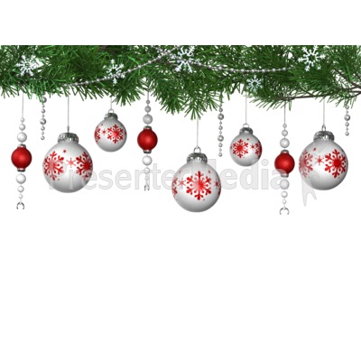 Hanging Ornaments From Pine Presentation clipart