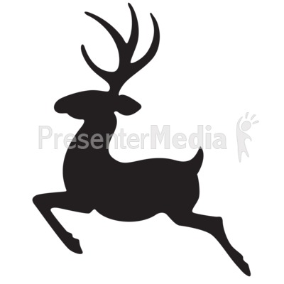 Single Reindeer Silhouette Presentation clipart