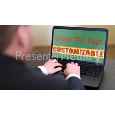 Business Person On Computer Custom Presentation clipart