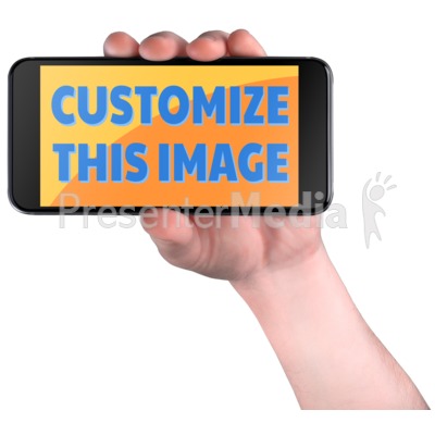 Hand Hold Smart Phone Custom Presentation clipart