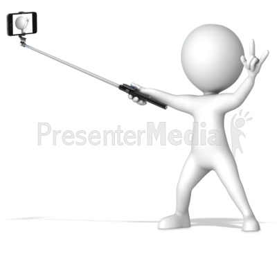 Figure With Selfie Stick Presentation clipart