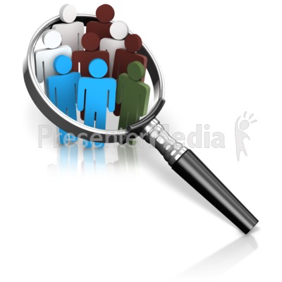 Magnified Many Color People Presentation clipart