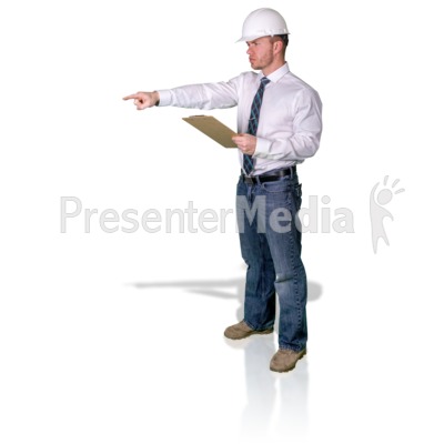 Foreman Pointing With Clipboard Presentation clipart