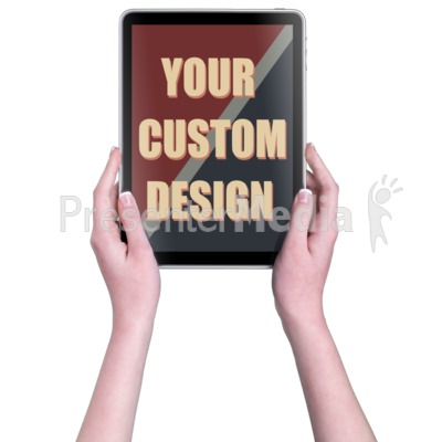 Hands Touch Tablet Vert Female Custom Presentation clipart