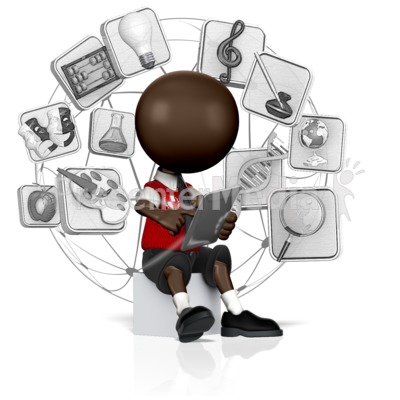 School Student Searching Tablet Presentation clipart