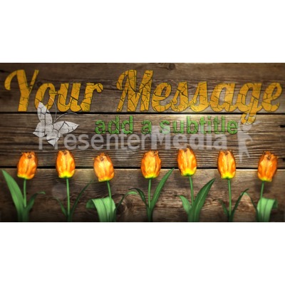 Custom Rustic Wood With Flowers Presentation clipart